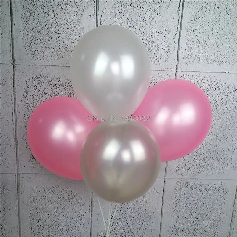 

50pcs/lot 12 inch 2.8g Latex balloon Helium Round balloons Thick Pearl pink white sliver balloons party wedding decoration