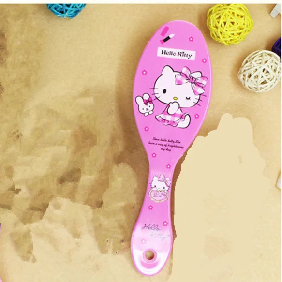 Hello kitty 1pcs 1 шт., красивые Мультяшные Эльза и Анна, Детские воздушные подушки, игрушечные расчески вьющиеся щетки для волос, нежные антистатические щетки, распутывающиеся щетинки - Цвет: Hello kitty 1pcs