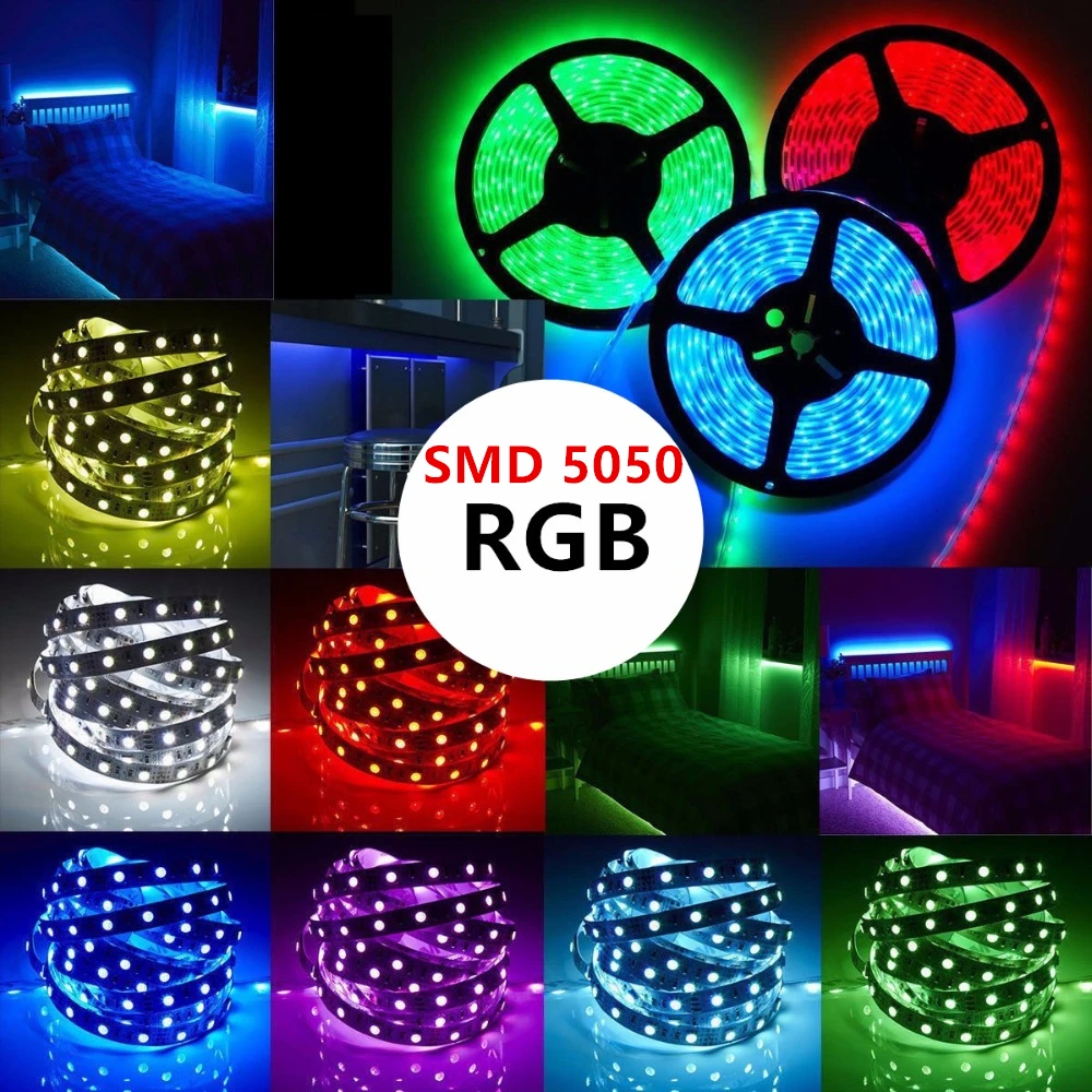 5M Светодиодные ленты SMD 2835 5050 светильник водонепроницаемая светодиодная лента RGB