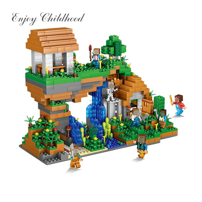 Qulong 0507 957 шт скрытые водопады совместимы mycraft City Buidling блоки Развивающие игрушки