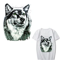 cool wolf patch iron on transfer punk patches for clothing diy jeans vinyl stickers applications for clothes applique heat press