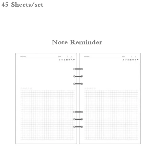 Note Reminder A5 A6 A7 Notebook Refill Spiral Binder Planner Inner Page Inside Paper Planner Dairy Weekly Monthly Plan - Цвет: Note Reminder