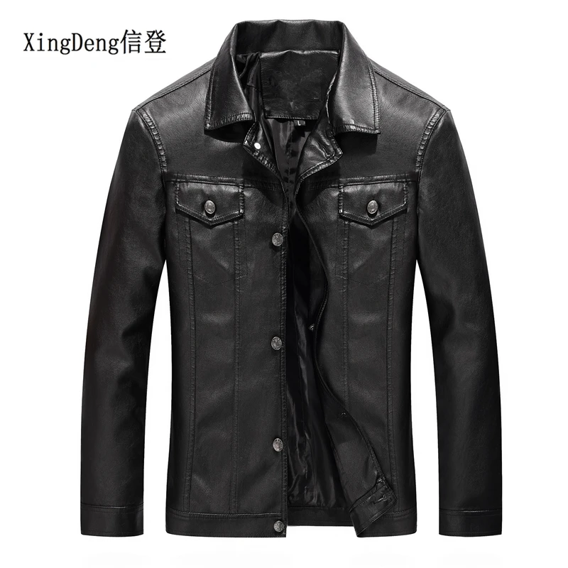 XingDeng Альберт Китай мотоциклетные кожаные куртки для мужчин однотонная