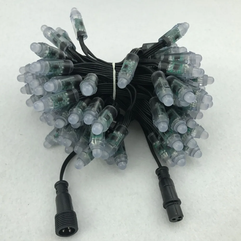 WS2811 RGB светодиодный Интеллектуальный пиксельный узел все черные 18AWG) провод IP68 С 2m