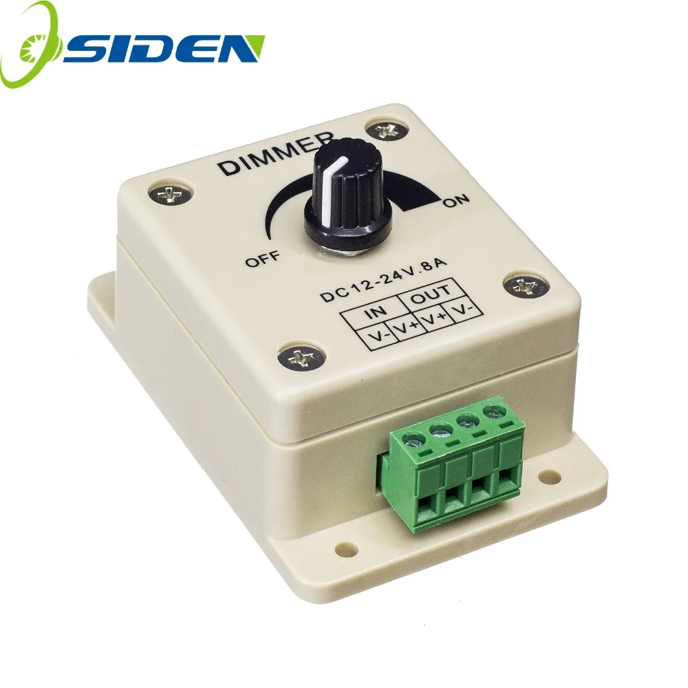 OSIDEN 50PCS Dimmer Switch DC 12V 24V 8A Adjustable Brightness Lamp Bulb Strip Driver Single Color Light Power Supply Controller