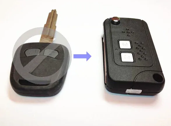 Модифицированный складной чехол для дистанционного ключа с 2 кнопками Mitsubishi