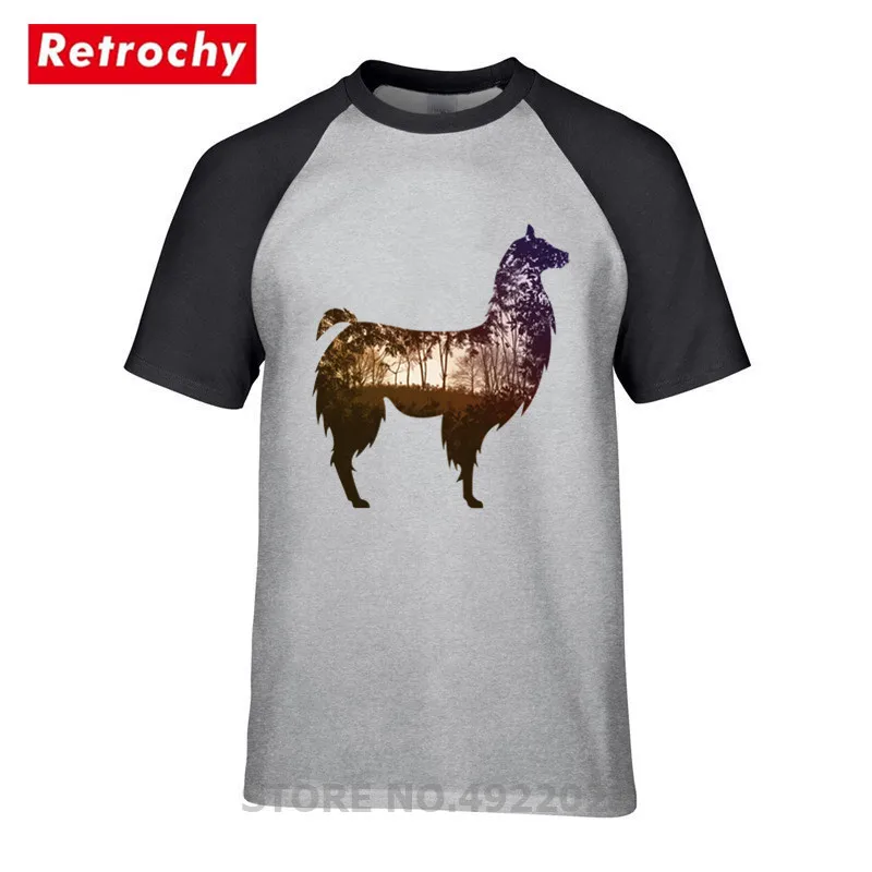 Ламы пейзаж природы леса футболка Geek Hipster животного Llama высокого качества