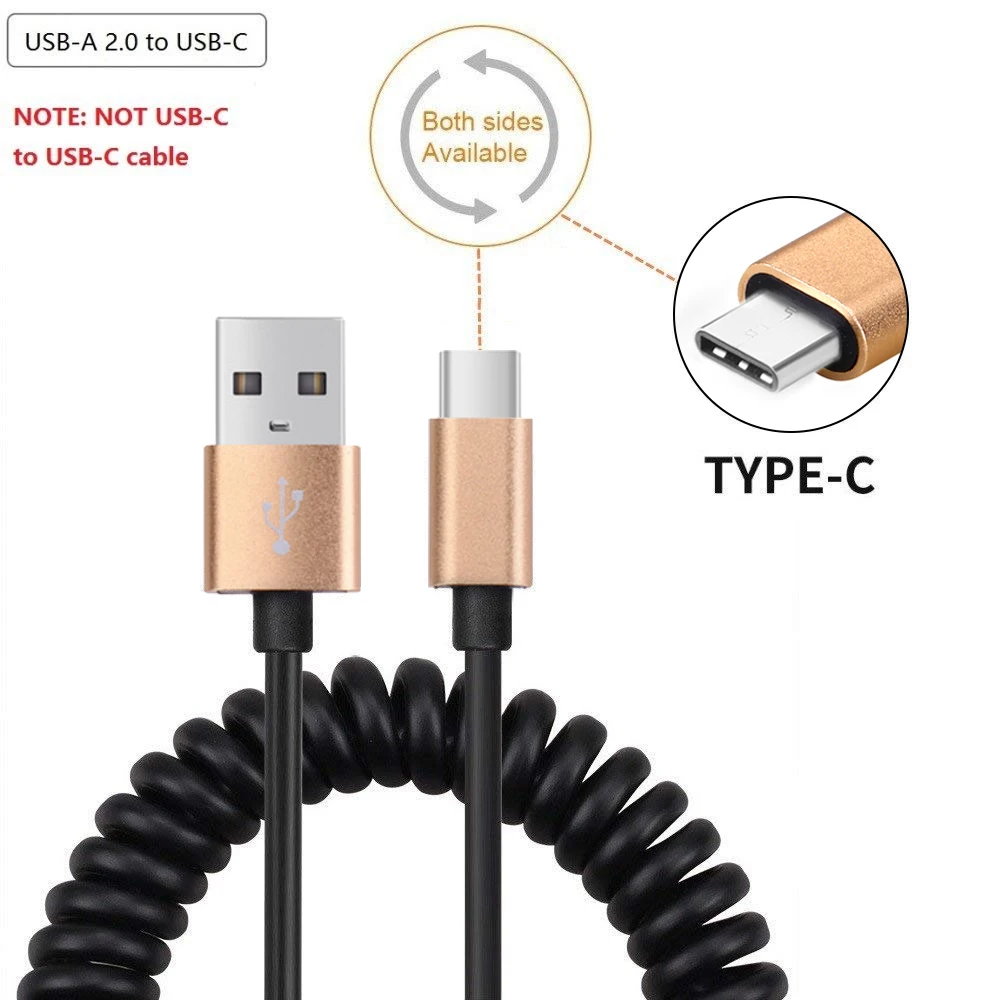 Телескопический Удлинительный зарядный кабель ROOTOO 5V 2.4A USB C для Samsung S10/LG G6/Huawei mate