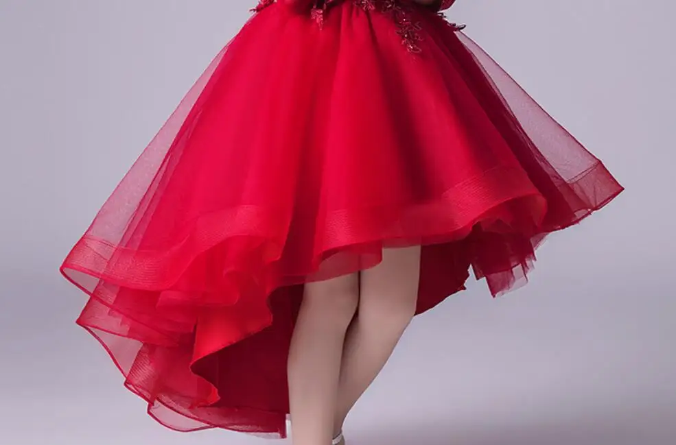 Glizt Red Tulle Strapless Flower Girl Dress for Wedding Party Pageant Princess Floral Baby Baptism Gown First Communion Dresses | Детская