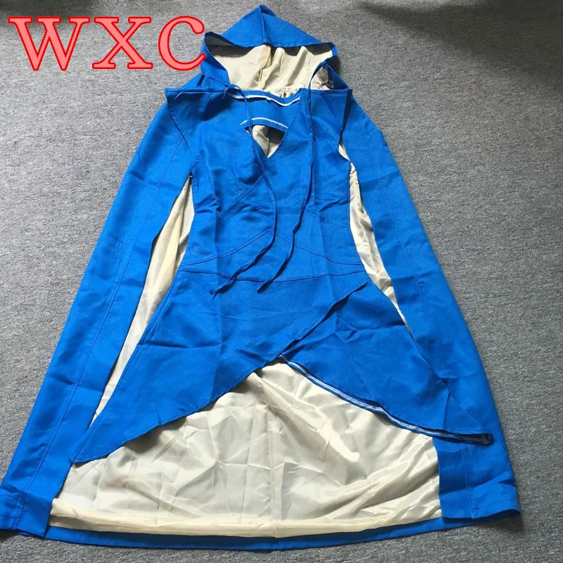 Game of Thrones Daenerys Targaryen Cosplay Costumes Sex Sleeveless Dress Electric Blue Cloak Halloween WXC |