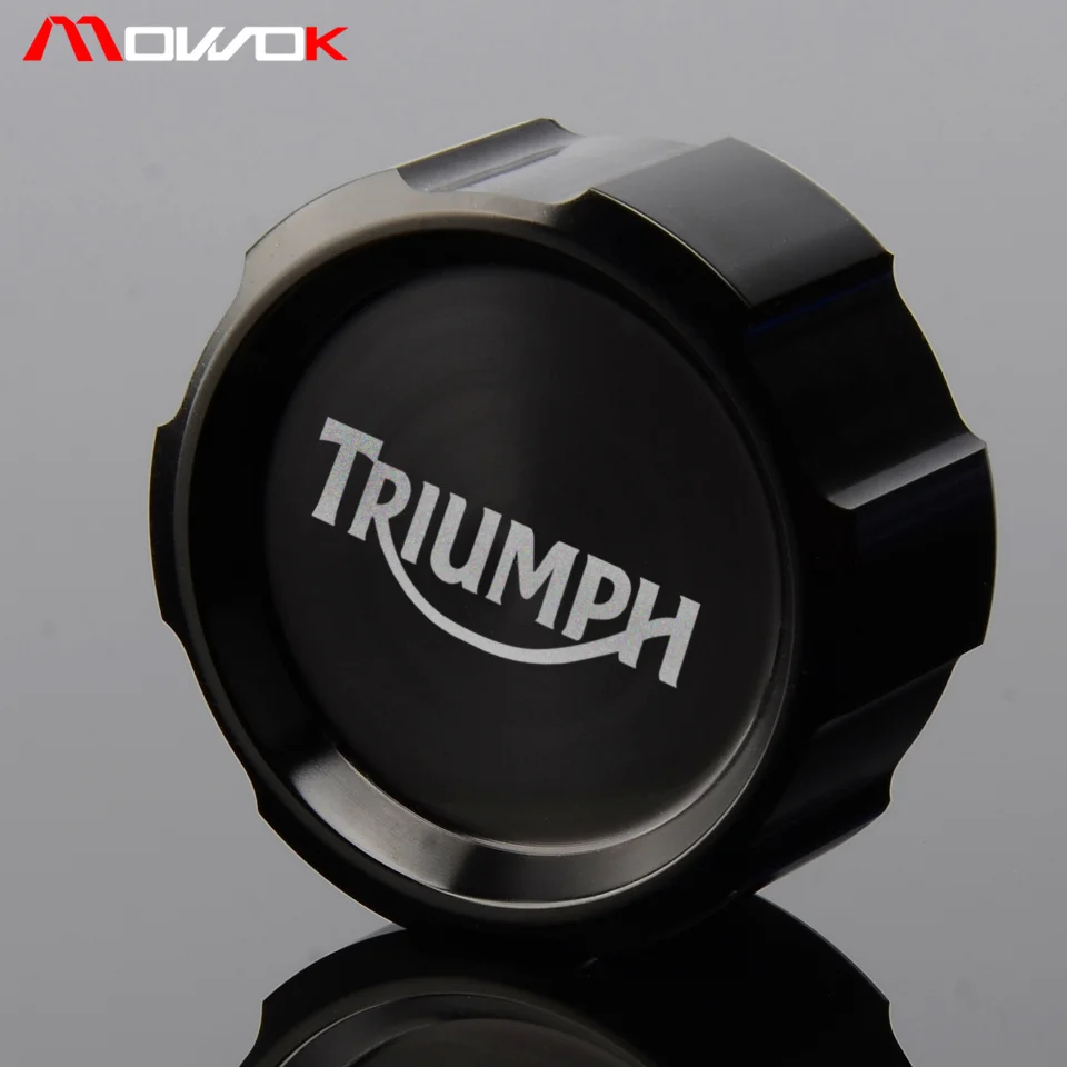 black Мотоциклетный CNC задний тормоз Крышка Резервуара Крышка для Triumph DAYTONA 675/675R скорость тройной 1050/1050R-UP TIGER 800-UP с логотипом - Цвет: black
