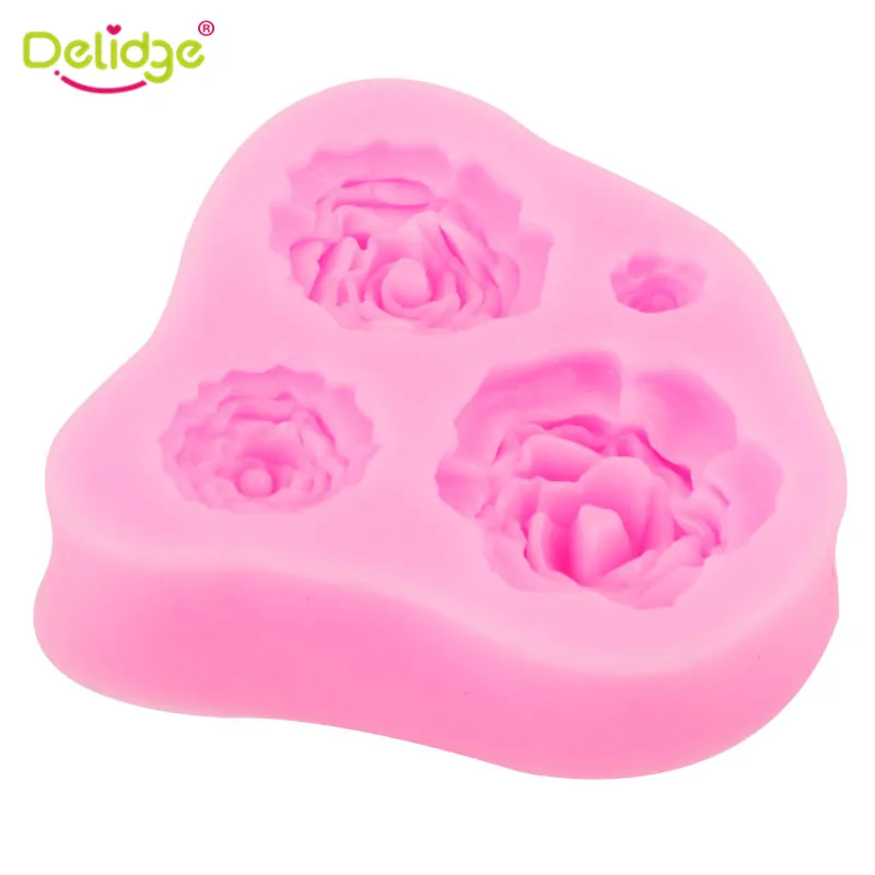 Delidge 1 шт. силиконовая форма для торта с цветами розы 3D помадки выпечки сделай сам |