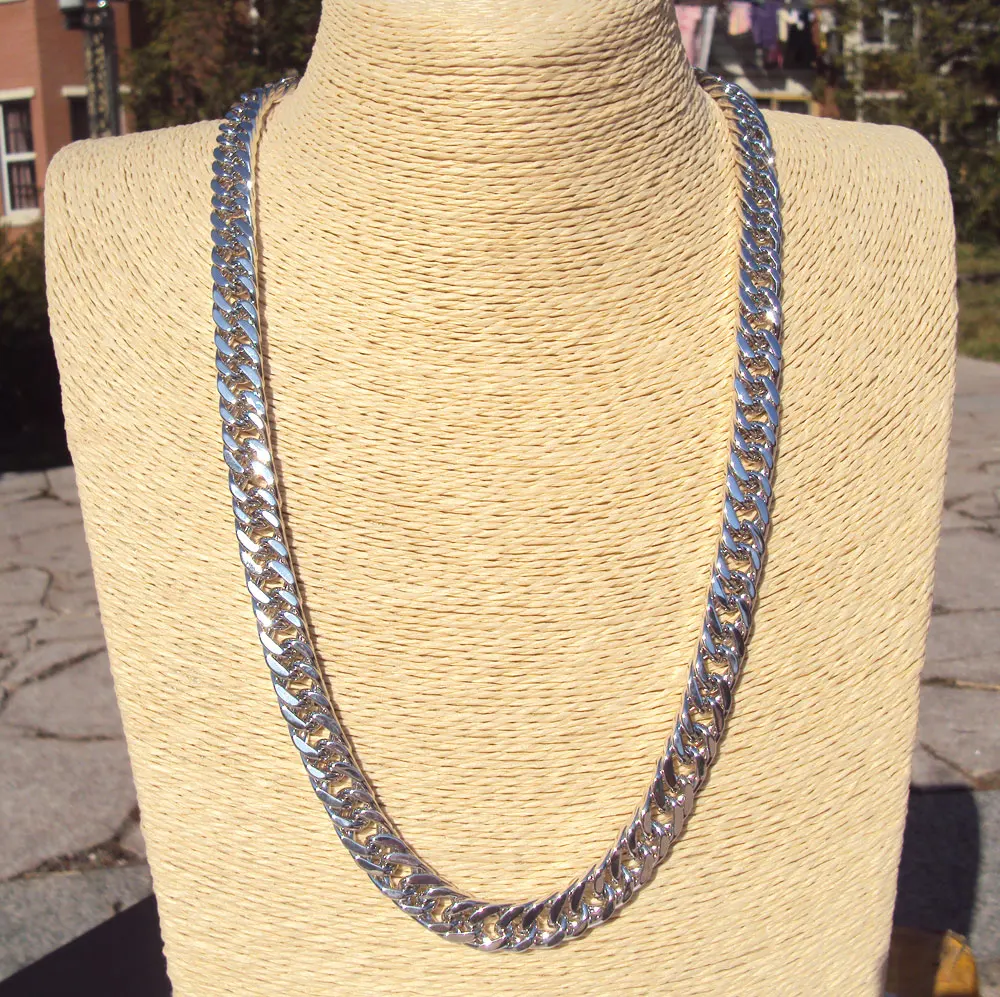 Мужская кубинская цепь Майами из панцирного плетения цепочка с твердым