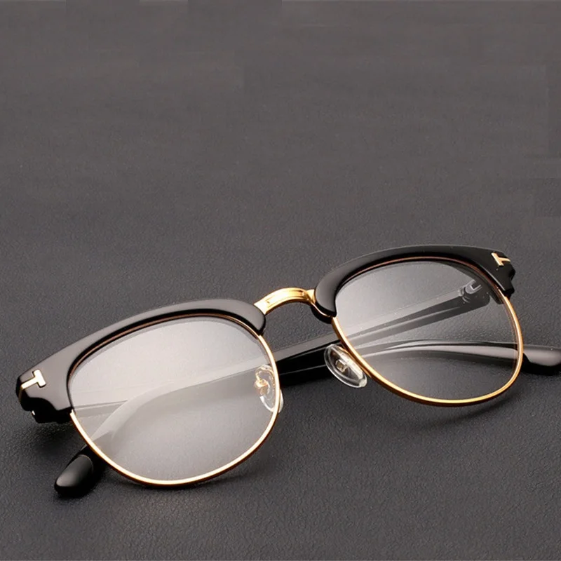 Модные дизайнерские полуметаллические прозрачные очки в оправе для женщин и