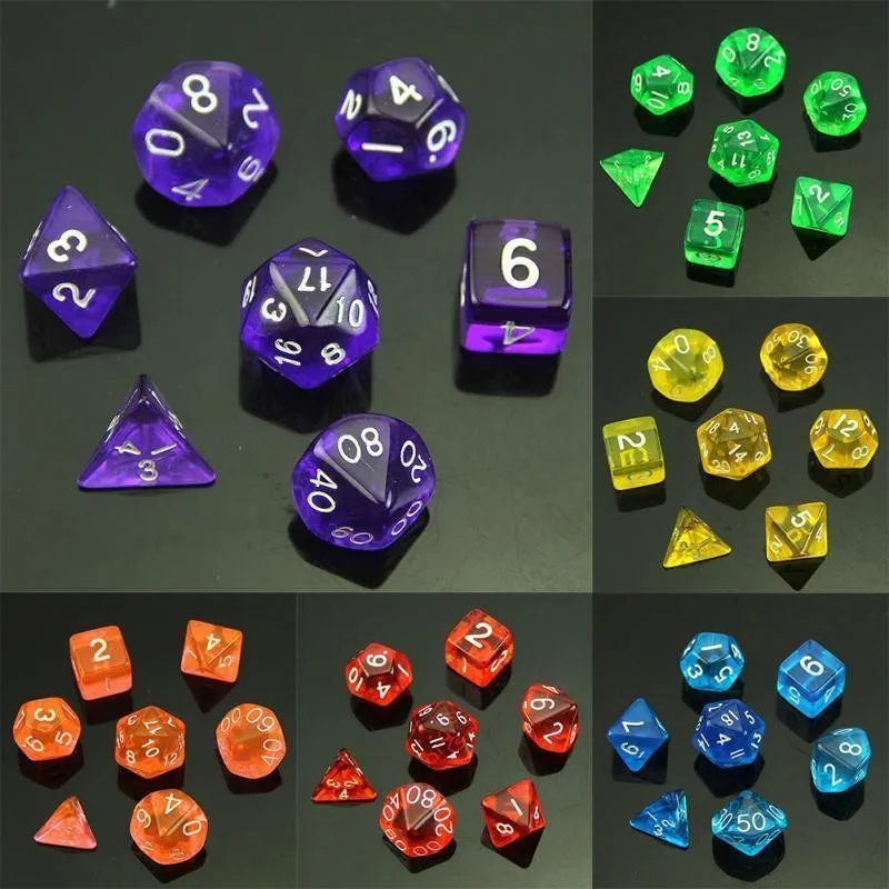 Игрушечные кубики 1 комплект 7 кубика D4 D6 D8 D10 D12 D20 для ролевой игры поли кости