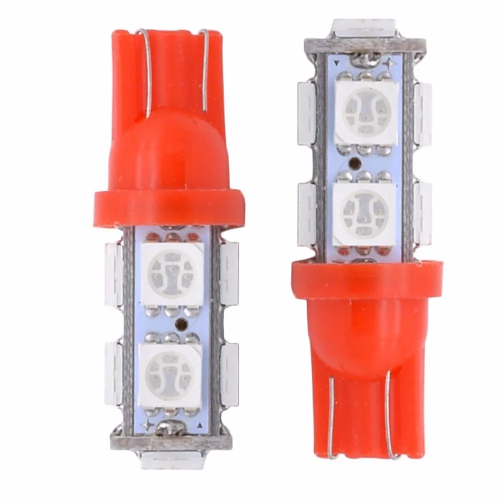 50 шт. Оптовая Продажа T10 9 SMD LED 5050 12 В белый свет 9smd 9LED Клин Авто светодиодные лампы