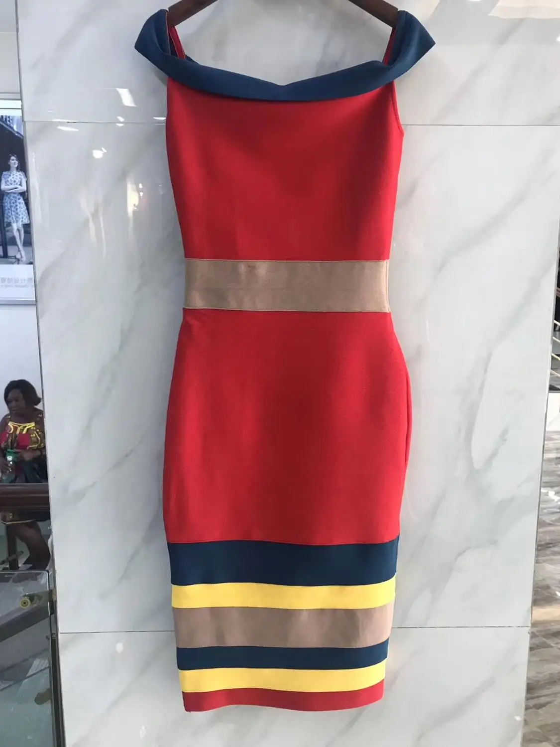 2019 Новая женская модная разноцветная slash шеи с открытыми плечами Vestidos