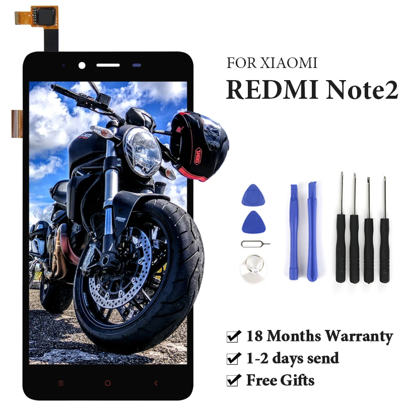 Для Xiaomi Redmi Note 2 ЖК дисплей 5 ''черный с рамкой дигитайзер сборка запасные части