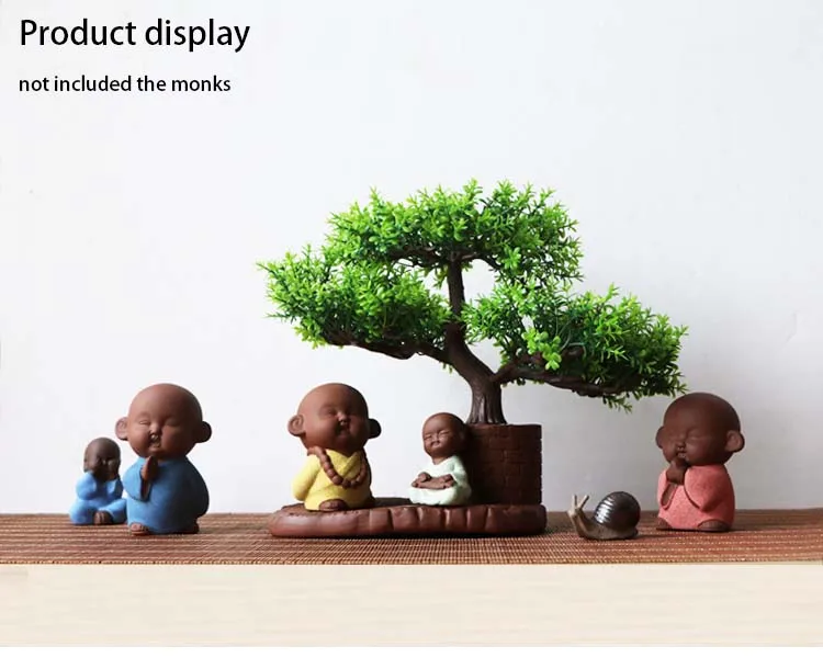 Креативный китайский монах Zen выветрившая деревянная основа с лотусом держатель