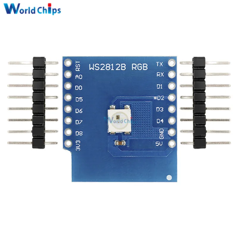 Esp8266 для WeMos D1 модуль WS2812B щит RGB Mini ESP8266 Плата Wiht контакты Esp8266 Интегральные схемы 