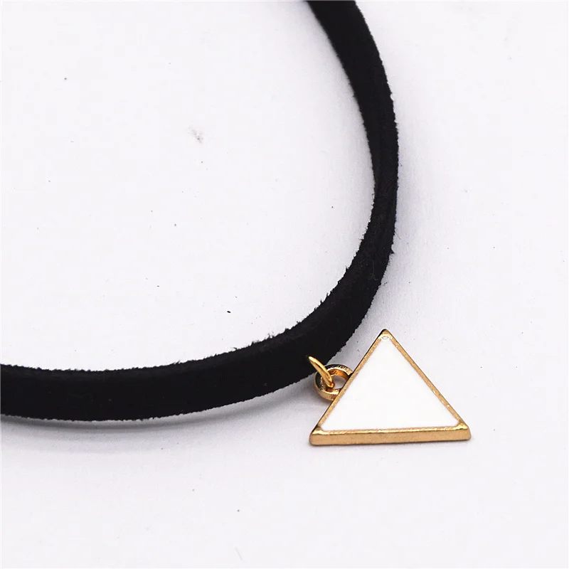 White 388 Кожа Цепочки и ожерелья моменты Bijoux чистый черный бархат ленты Вишня ожерелье Макси себе Чокеры Цепочки и ожерелья женские - Окраска металла: White 388