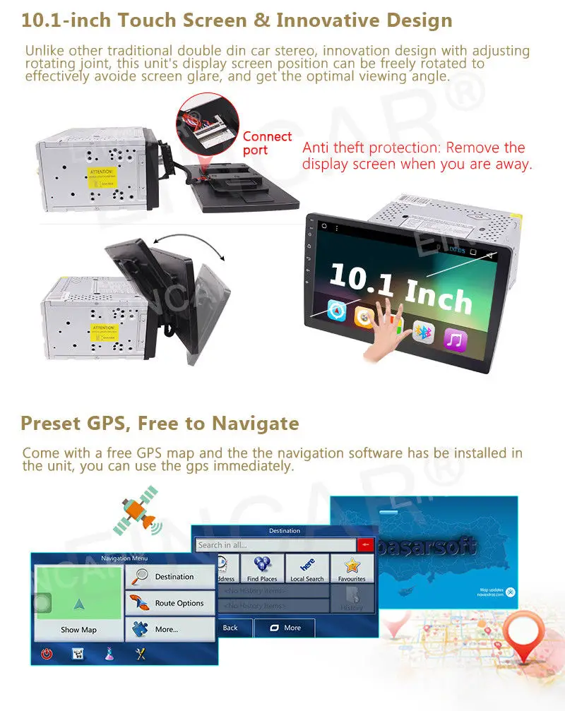 Android 6 0 Автомобильная магнитола автомобильная стерео в тире двойной din 2din 10 1 &quot