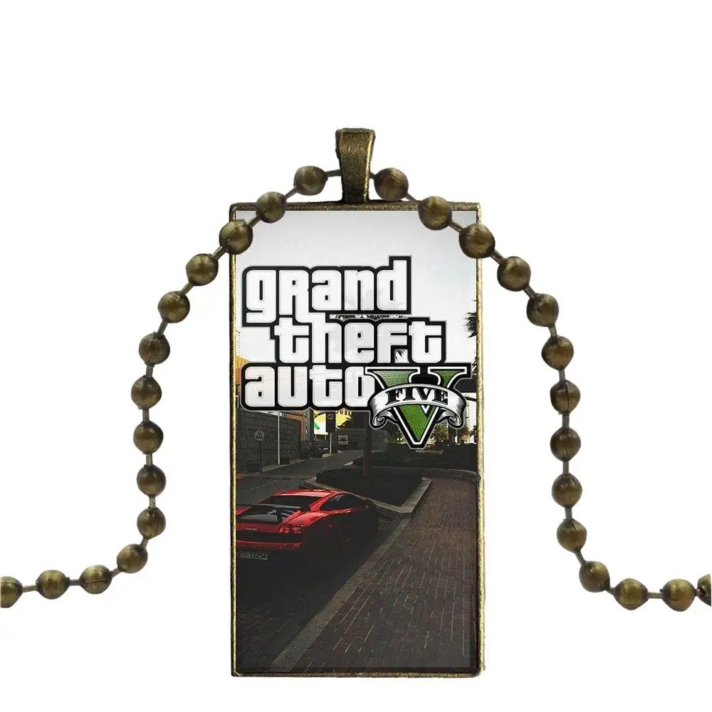 Grand Theft Auto Gta Логотип для унисекс Подарочная бижутерия со стеклянными кабошонами