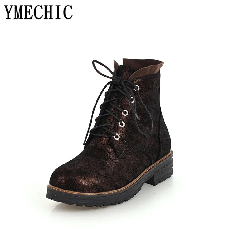 YMECHIC/2018 ботильоны в стиле ретро с перекрестной шнуровкой уличная рок панк Готик