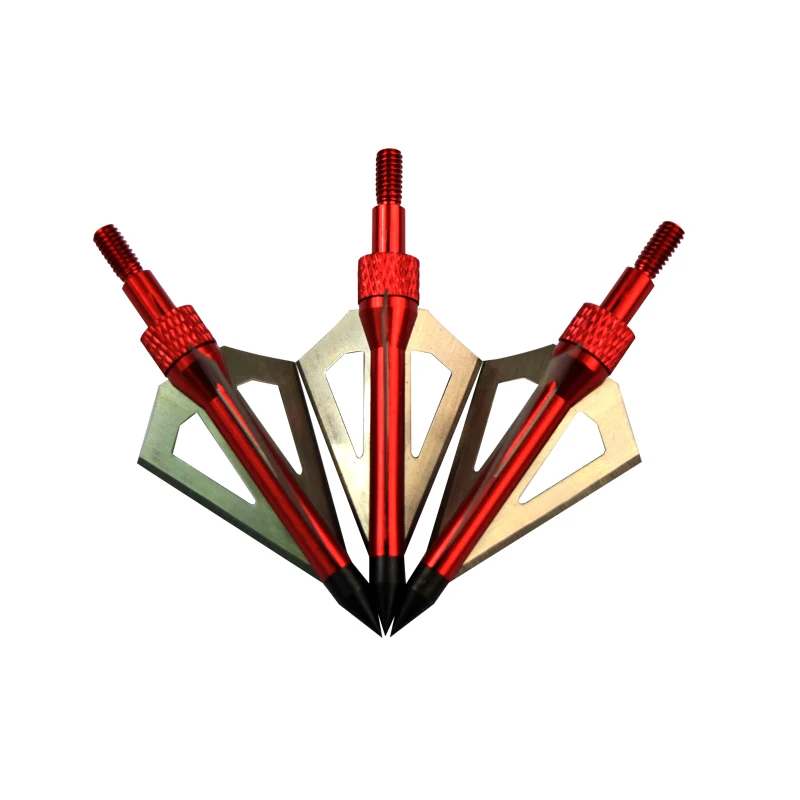 12 шт. 100 граненые Красные Стрелы 3 лезвия зверя Охота подходит для углеродного