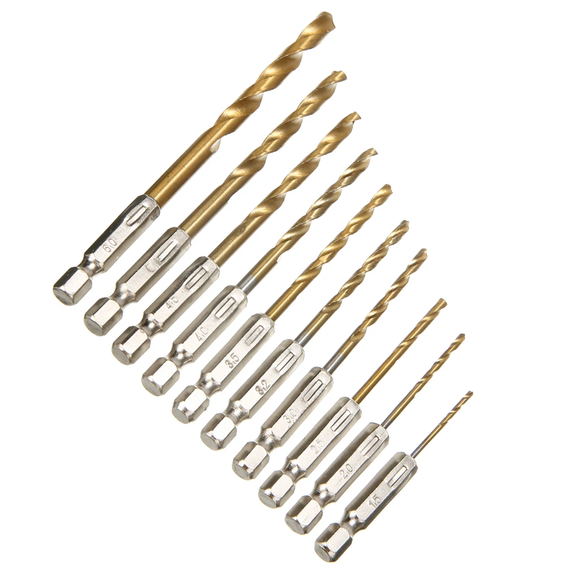 10pcs/Lot Woodworking Twist Drill Bit Power Tools HSS Titanium Hexagonal Drill Bit Cordless Screwdriver for Cutting Metal Wood