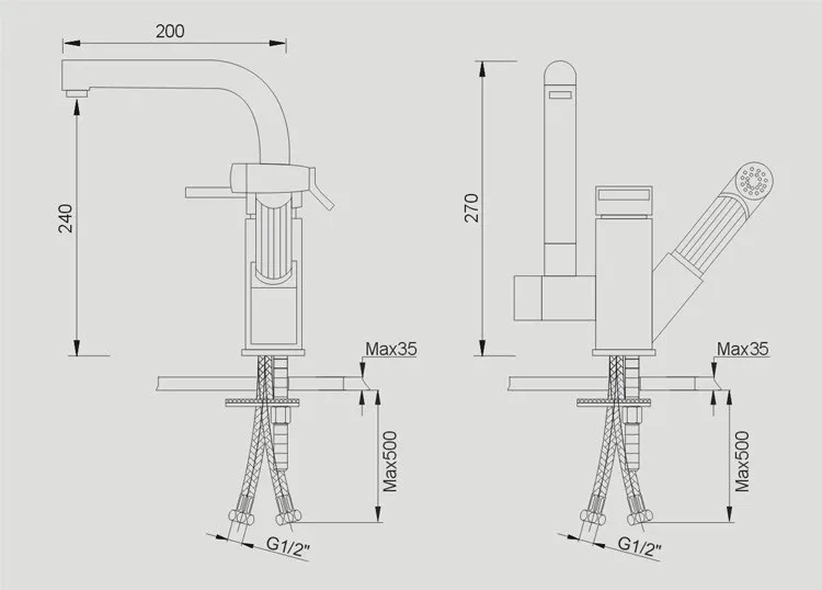 360 градусов Поворотный хромированный кран два кухонный носик смеситель Твердый