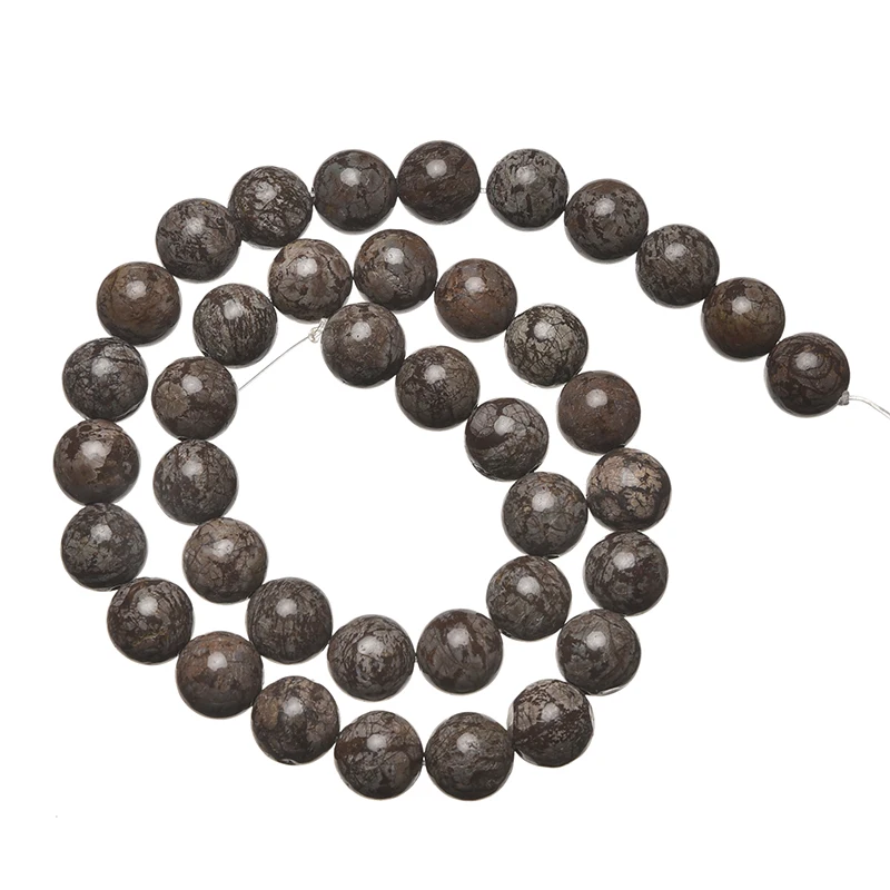 

Black Round Snowflake Stone Beads 6/8/10mm Size For Diy Bracelets Necklace For Birthday Gifts 16inch H740