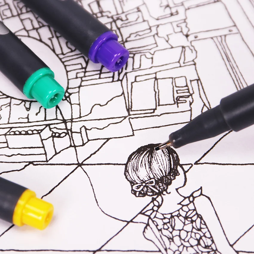 10 шт./лот ручка для рисования с тонкой линией манги мультфильм рекламный дизайн