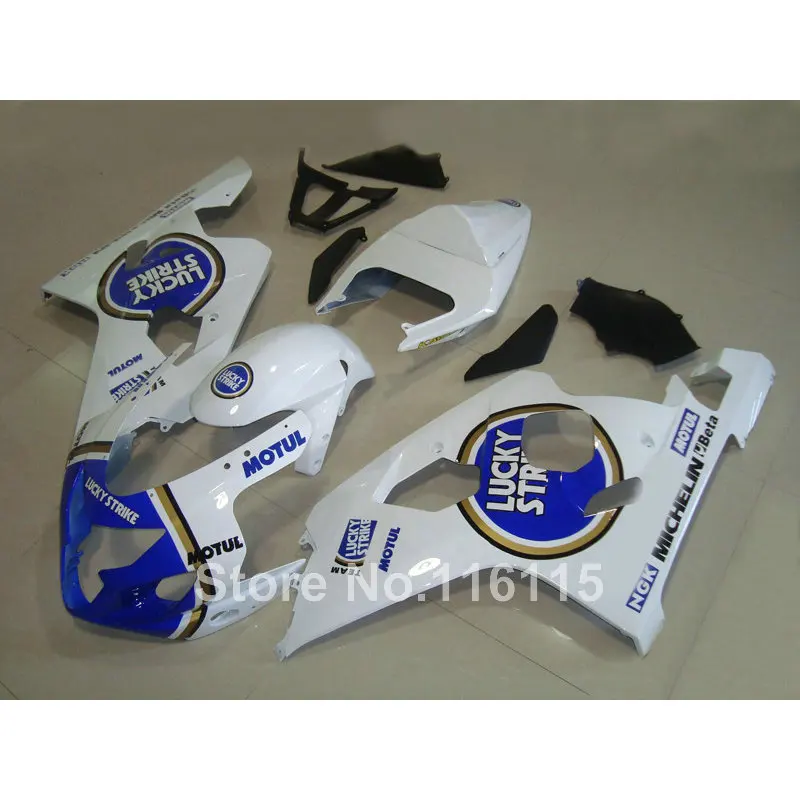 Набор обтекателей ABS для suzuki GSXR 600 750 K4 2004 2005 Обтекатели GSXR600 GSXR750 04 05 синий белый LUCKY