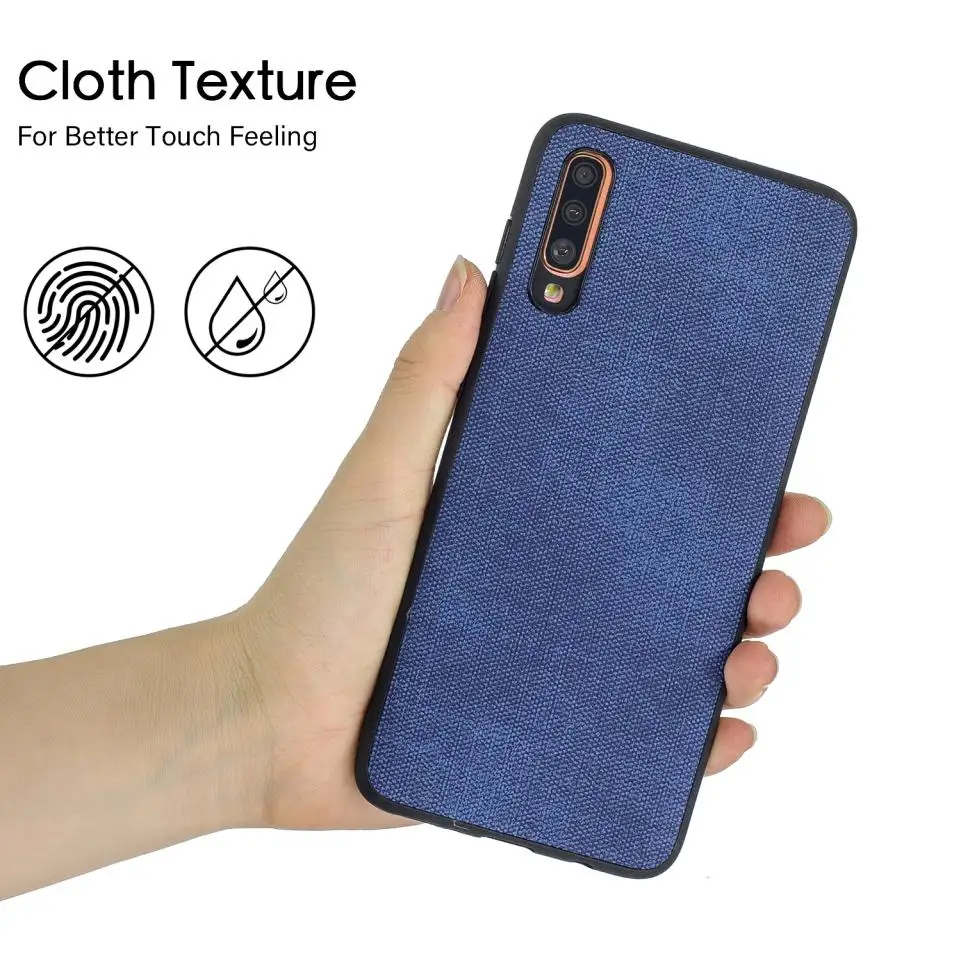 For Samsung Galaxy A70 A50 A30 A20 A10 Case Fashion Casual Denim Leather Rubber TPU Silicone Soft Mobile Phone Cover Shell |