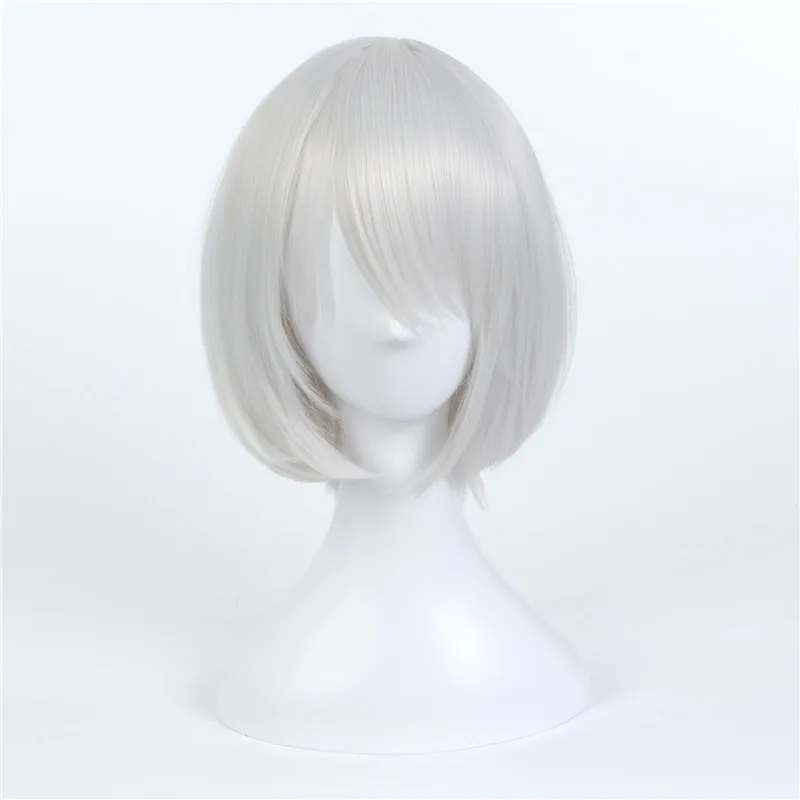 only wig Игра NieR: Automata jorha No 2 type B костюмы для косплея сексуальное черное платье с перчатками 2B синтетические парики для женщин девушек парадное платье - Цвет: only wig