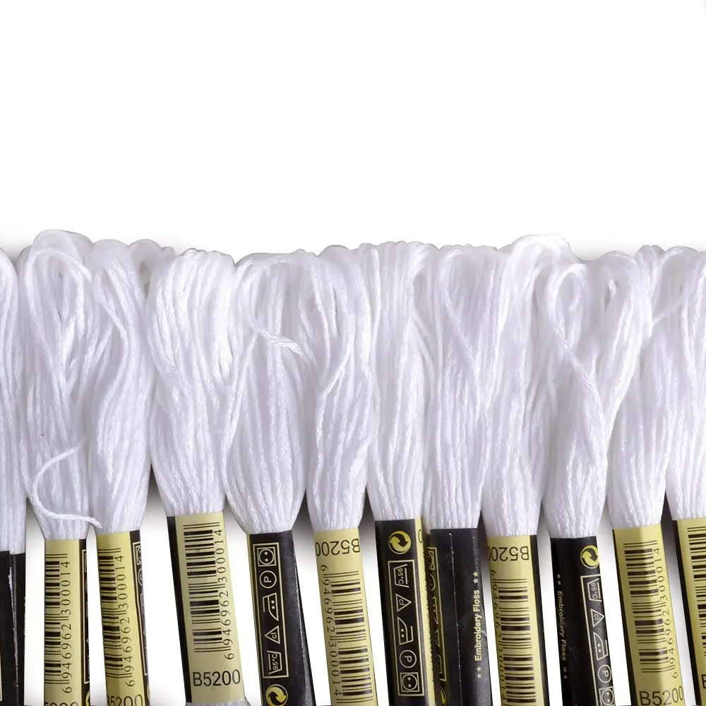 

Hot 24 skeins of line For Embroidery Cross Stitch Knitting Bracelets(White and Black)