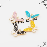 10pclot cute butterfly shape enamel charms 25 528mm black pink blue yellow alloy animal oil drop charms