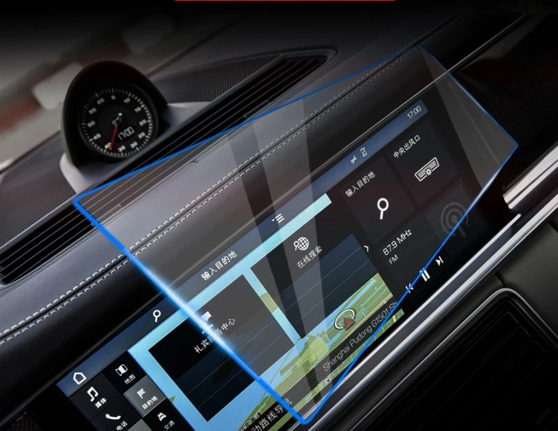 Автомобильное закаленное стекло Радио DVD gps lcd Gurad экранная пленка наклейка защитная для Porsche 911 Cayenne Macan Panamera