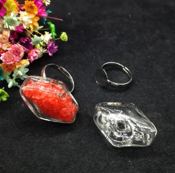 5 компл./лот лимонные/прямоугольные жидкие кольца стеклянные Пузырьковые в