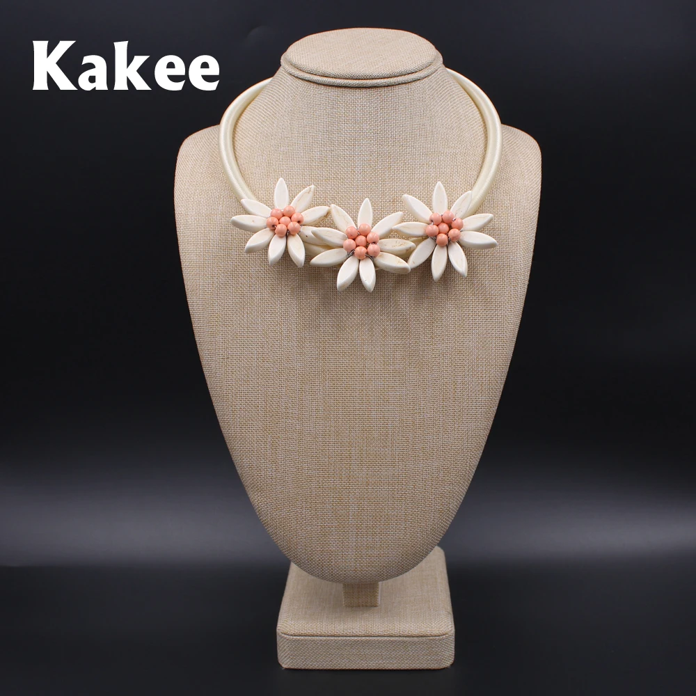 Kakee Stone Beads Handmade Rope Chain Turquoises Flower Choker Necklace for Women Maxi Collar Fashion Jewelry European Style | Украшения и