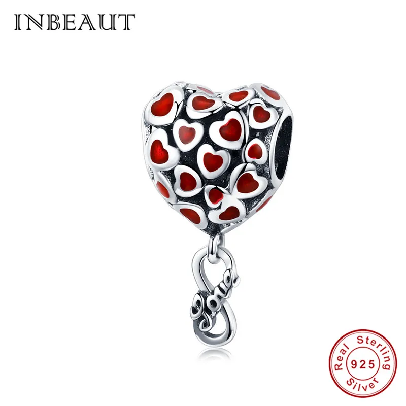 sc1180-3 INBEAUT 925 пробы Серебряный Очаровательный браслет в виде сердца озорного кота собаки оленя подходит для браслета Пандора Луна домашнее животное бусины для изготовления ювелирных изделий - Цвет: sc1180-3