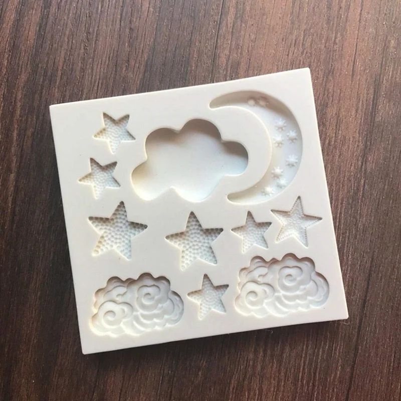 DIY 3D форма для украшения торта Звезды Луна облако форма для помадки силиконовый Сахар Ремесло Украшение торта помадка форма