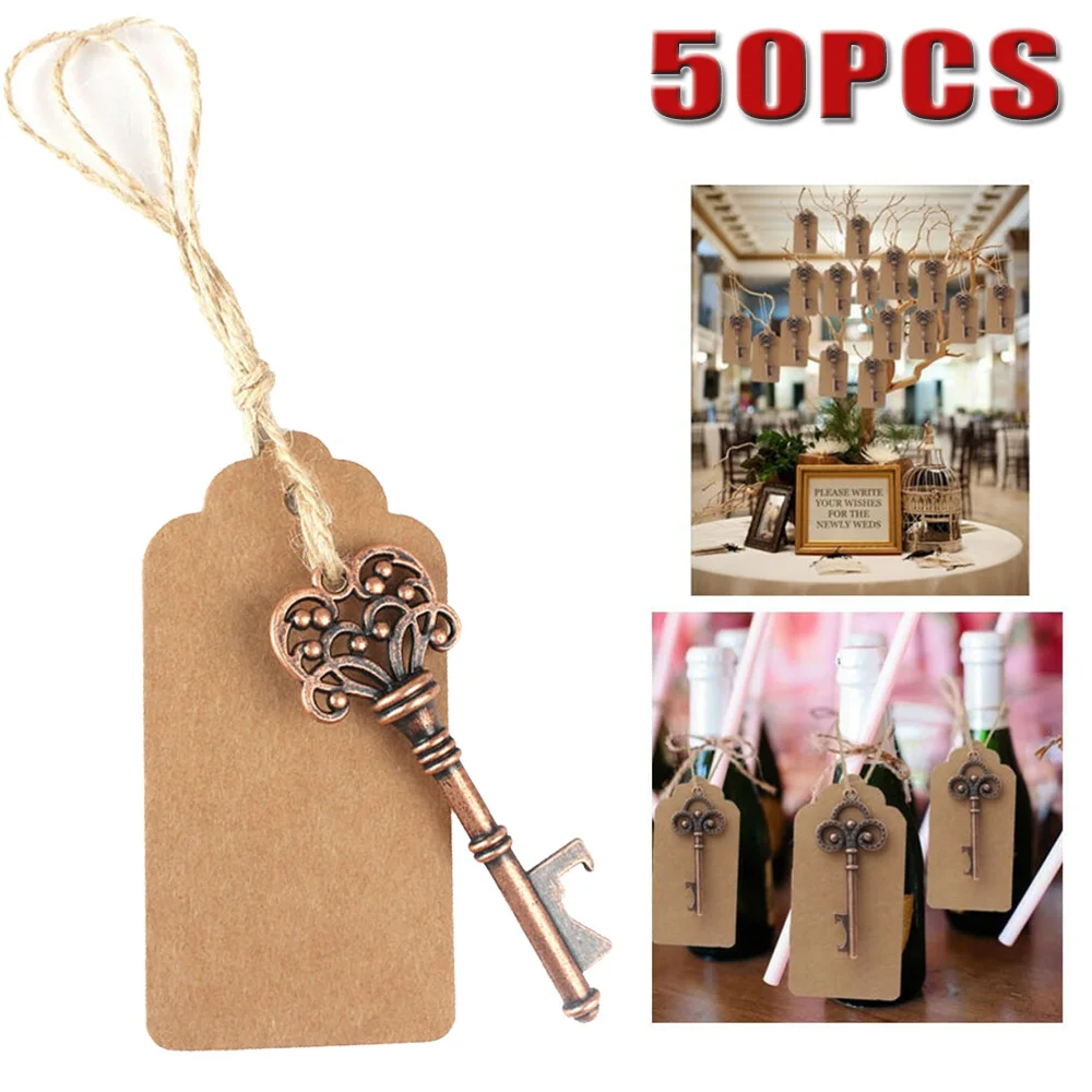 Полезные 50 комплектов Свадебные сувениры скелет ключ открывалка для бутылок