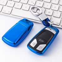 2019 new tpu key cover case for audi a4 b9 q5 q7 tt r8 8s 2016 2017 soft tpu car holder shell styling key protection keychain