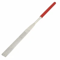 uxcell 1pcs 5mm x 180mm glass stone handle tool flat diamond files red silver tone repair tool for art craft