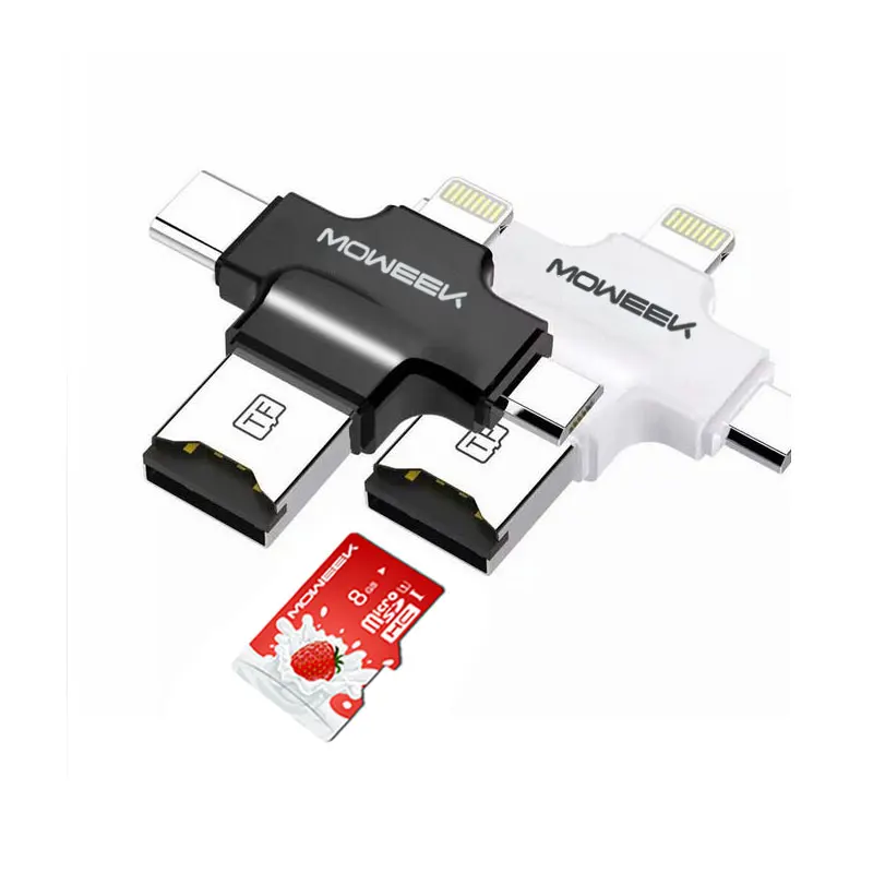 4 в 1 moweek 32 ГБ 64 флешки OTG USB флэш накопитель для iPhone 5/5S/5C /6/6 s plus/7/Ipad картридер