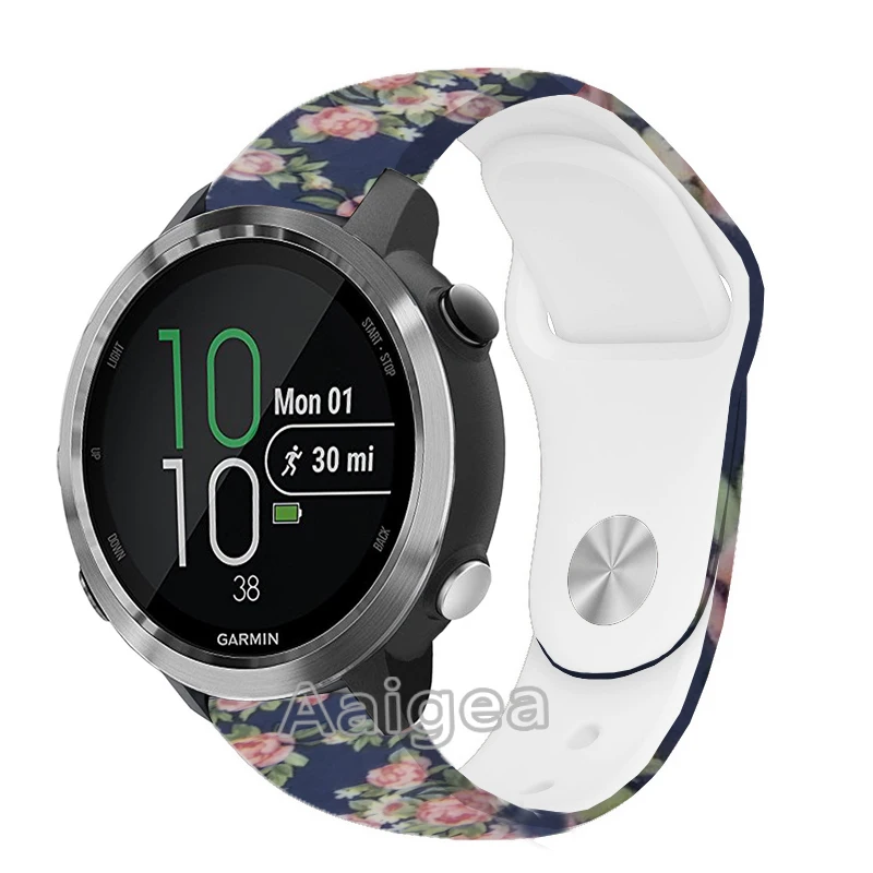 Blue Rose Камуфляжный силиконовый ремешок для часов Garmin Forerunner 645 музыкальный сменный спортивный браслет 20 мм ремешок для наручных часов унисекс - Цвет ремешка: Blue Rose