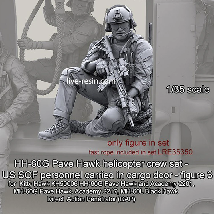 1/35 смолы солдат вертолет набор экипажа, включая пулемет 405