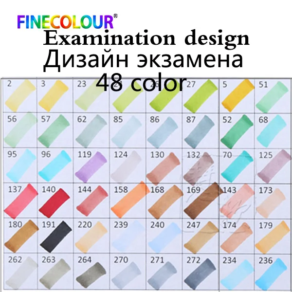 Finecolour 24/36/48/60/72 ручка маркер комплект Dual Head эскиз маркеры кисточки ручка для рисования манга анимация дизайн товары для рукоделия - Цвет: exam48color
